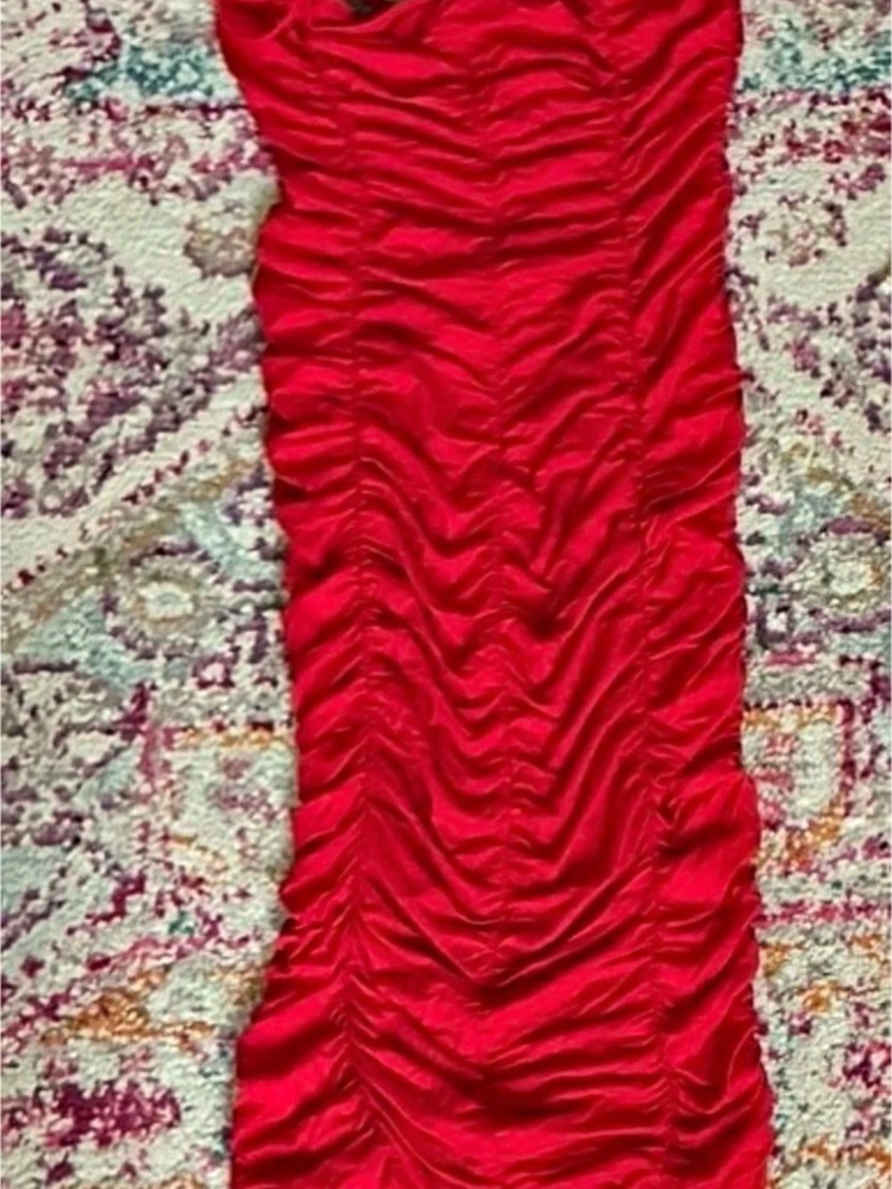 Ruched Red Mini Dress Like New